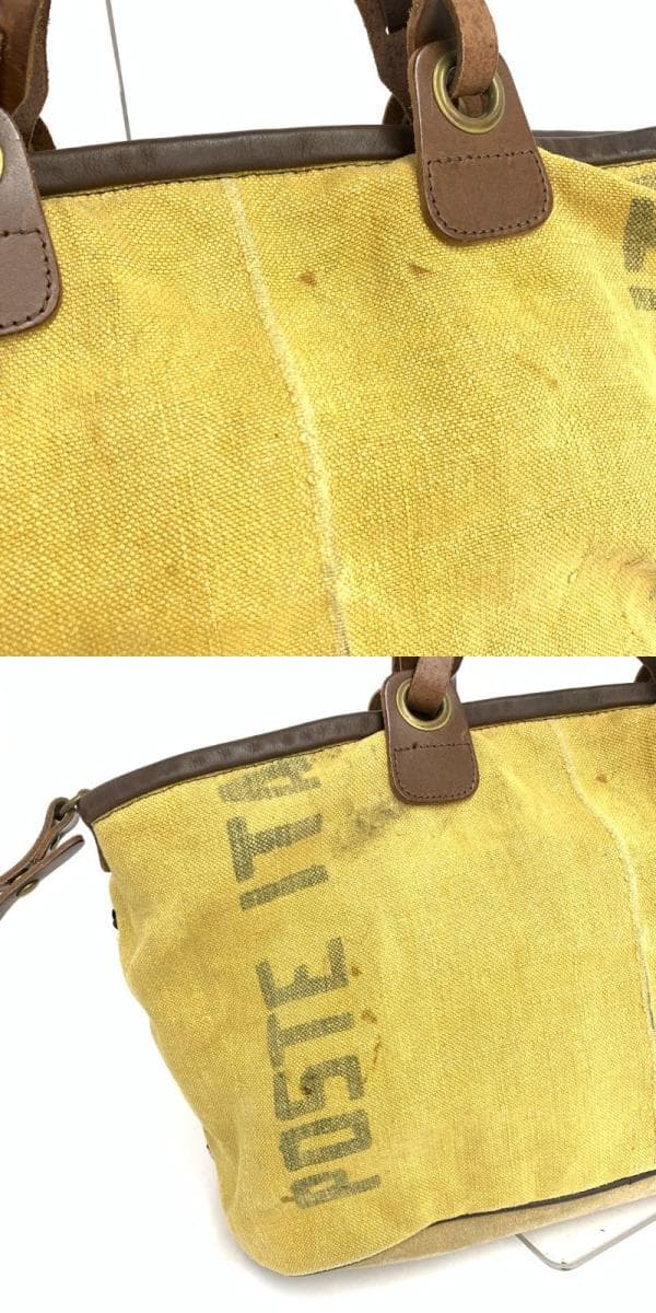 Derekoze Tote Bag Italy Post Office Collection Bag Remake Sequin Suede Yellow Women's 7