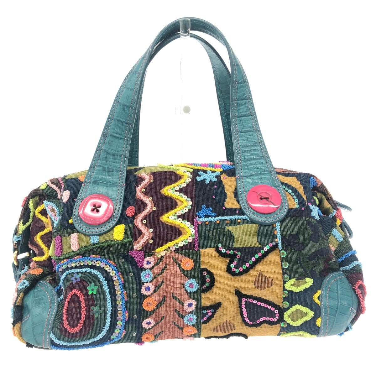 Think Bee tote bag in good condition, embroidered design, multicolor, ladies'