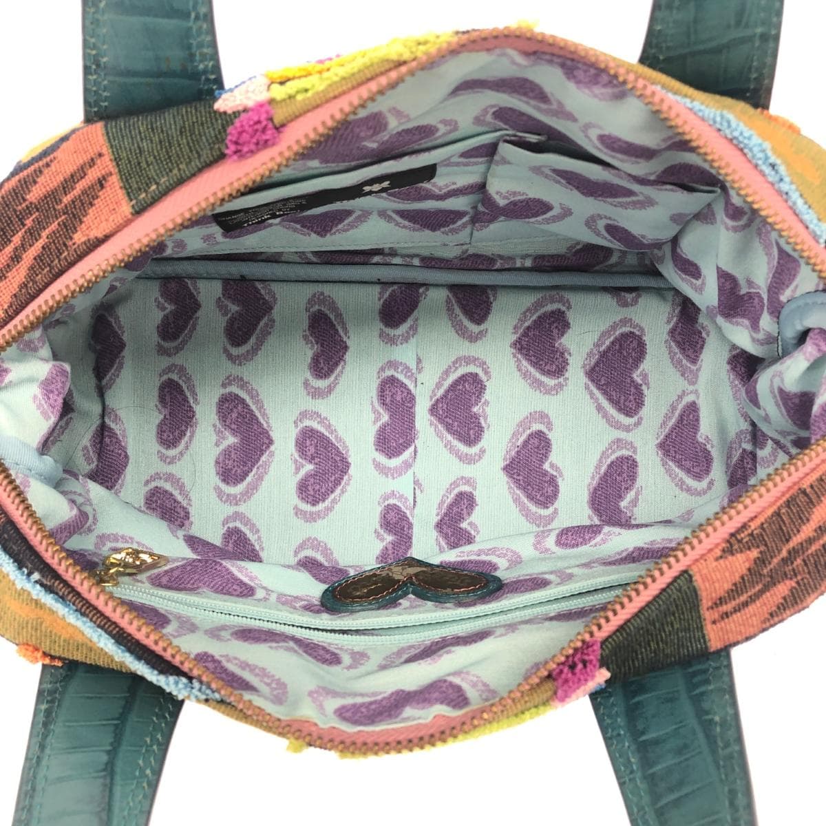 Think Bee tote bag in good condition, embroidered design, multicolor, ladies' 5