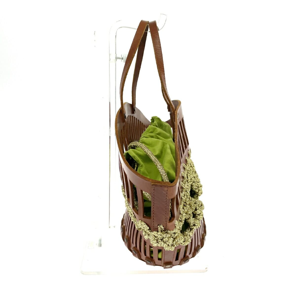 GABRIELA VLAD Gabriela Vlad Basket Bag Punching Leather Brown Women's 2