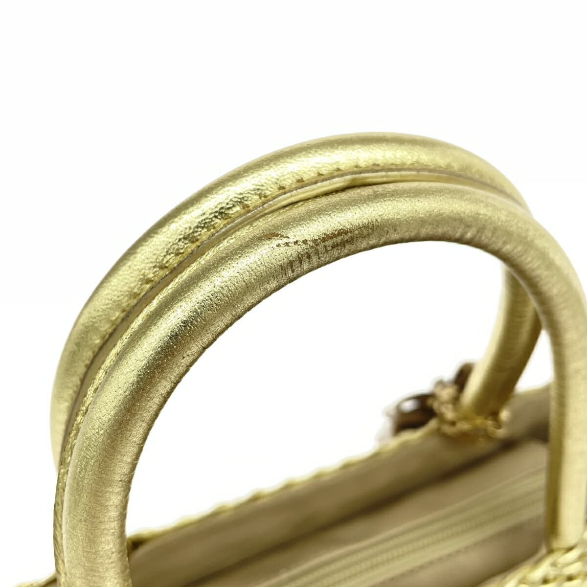 GRETA Greta Handbag Leather Intrecciato Gold Color Women's 4