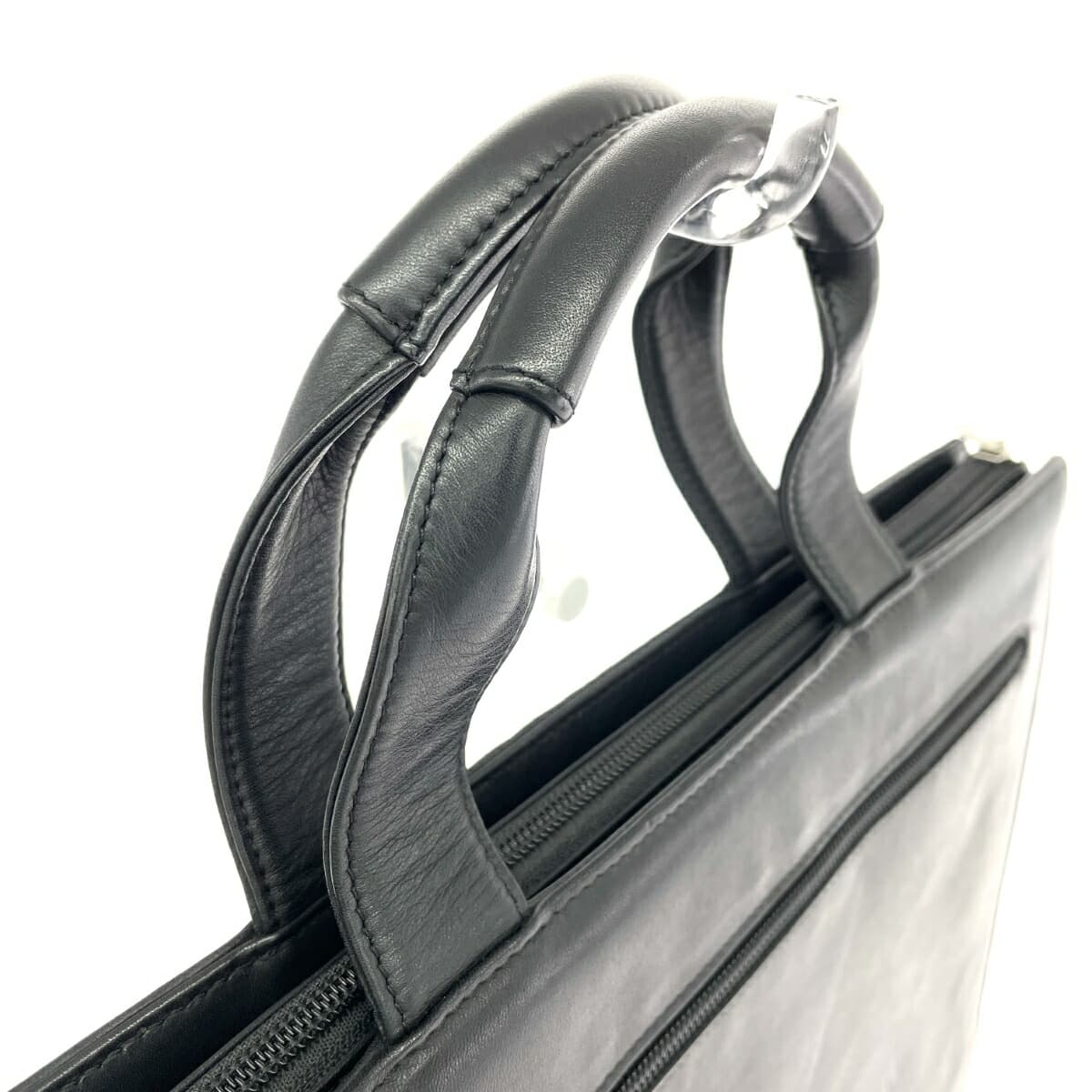 Pierre Cardin 2WAY Business Bag - All Leather - Black - Men's 4