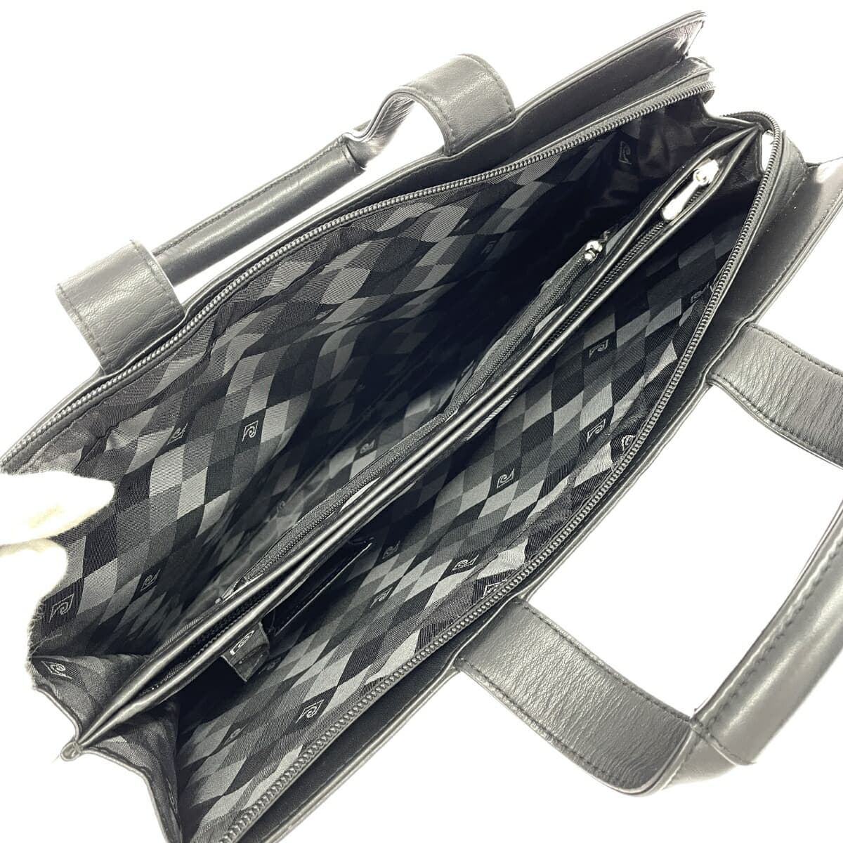 Pierre Cardin 2WAY Business Bag - All Leather - Black - Men's 7