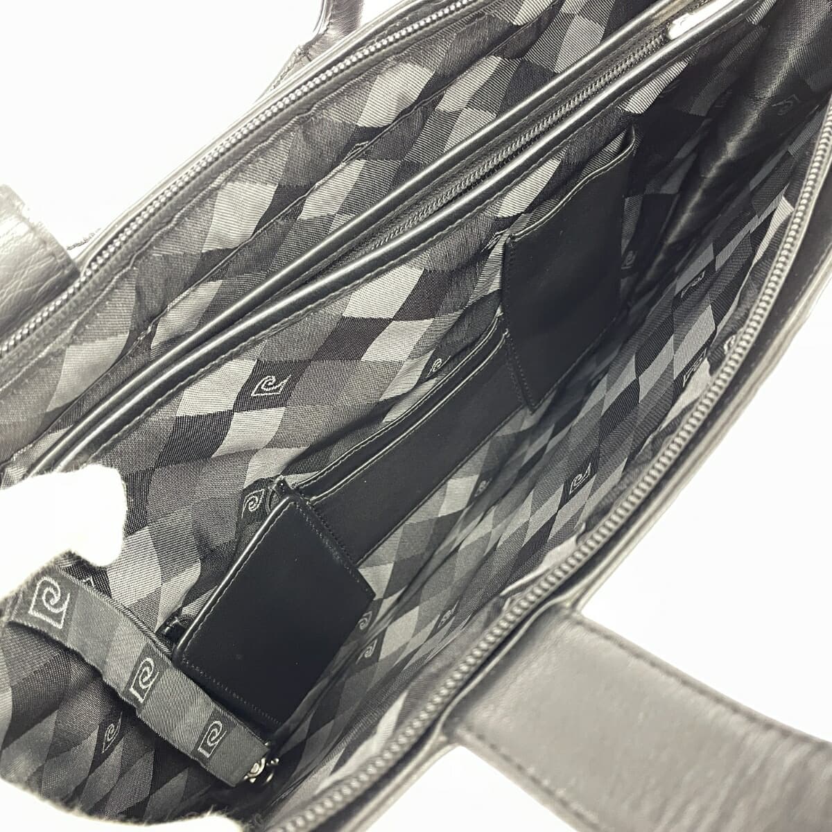 Pierre Cardin 2WAY Business Bag - All Leather - Black - Men's 8