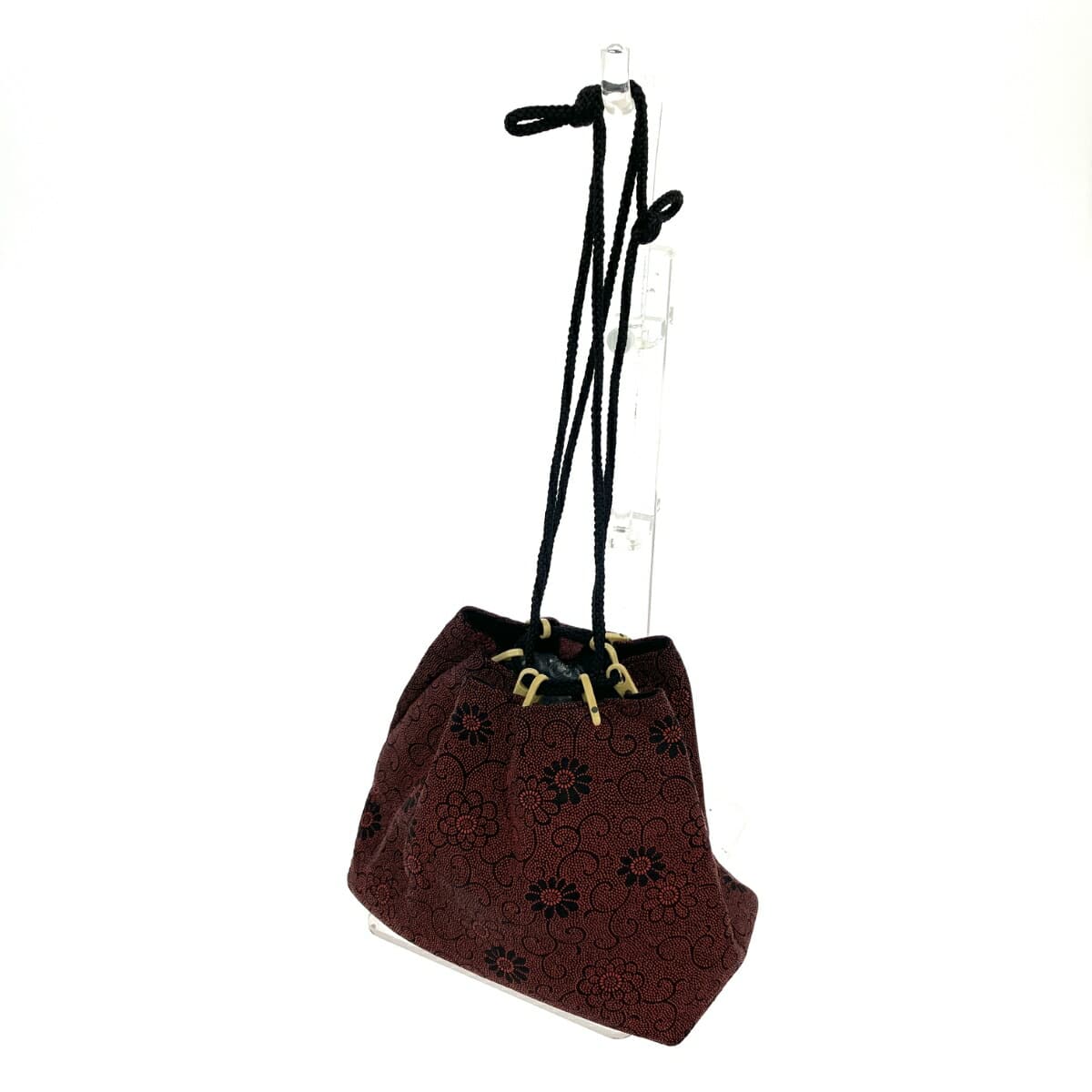 Kōshū Inden Ikeda Store Drawstring Bag Floral Pattern Red Women's 3