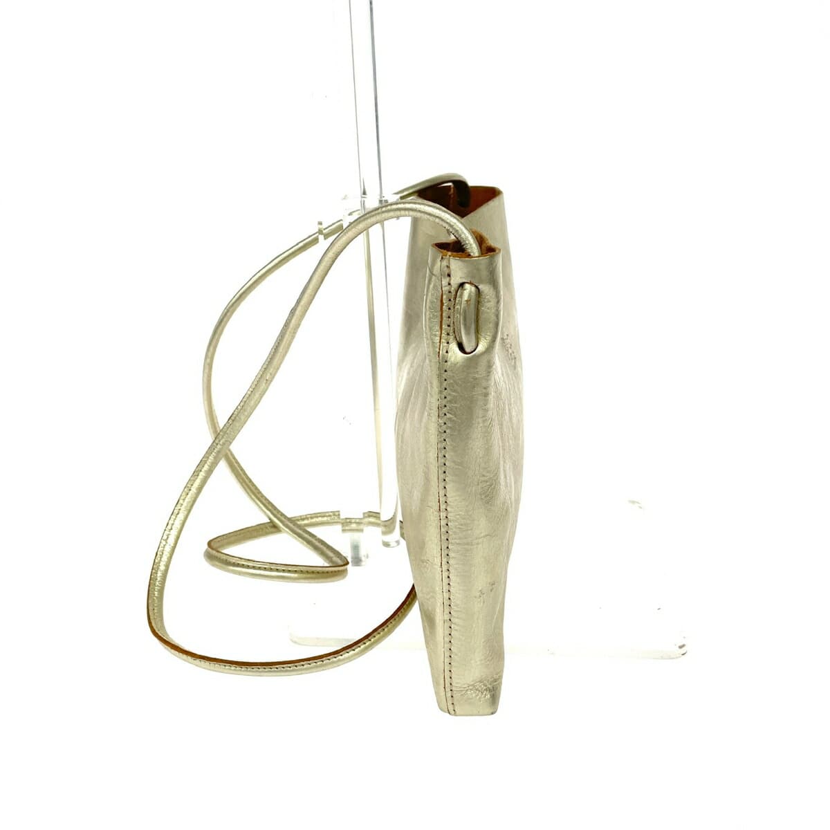 IL BISONTE Metallic Leather Shoulder Bag Gold Color for Women 2