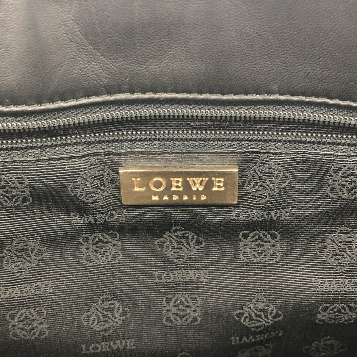 LOEWE Tote Bag Vintage/Logo/Leather/Black 5