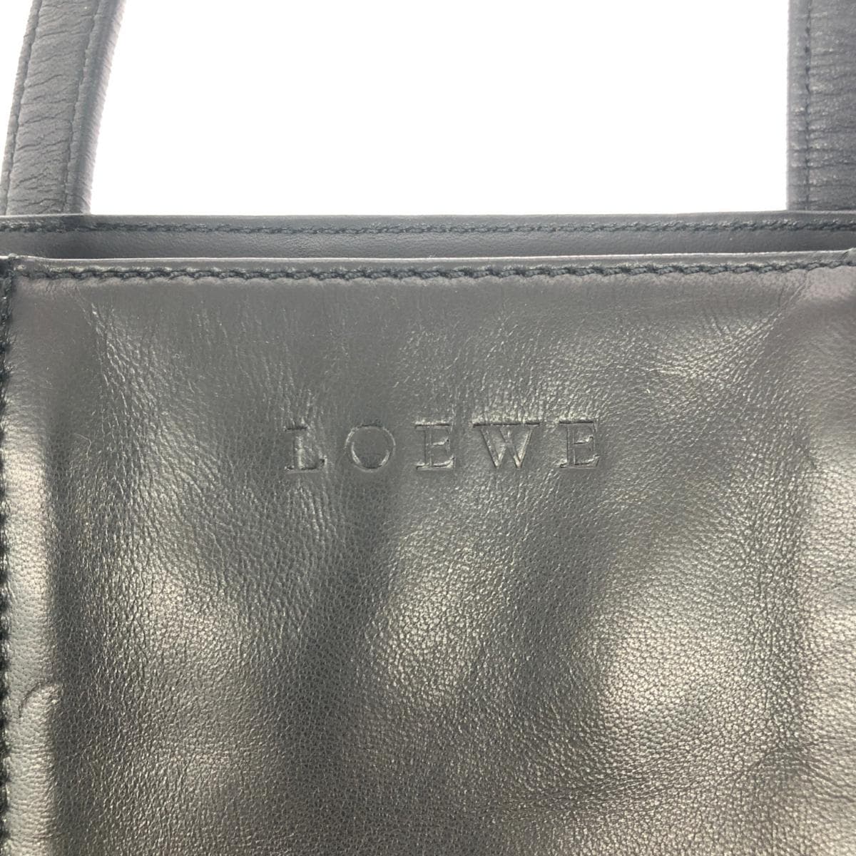 LOEWE Tote Bag Vintage/Logo/Leather/Black 7