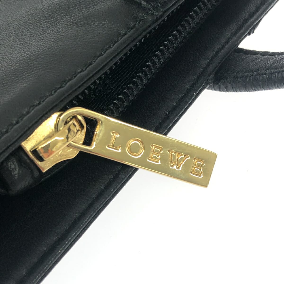 LOEWE Tote Bag Vintage/Logo/Leather/Black 8
