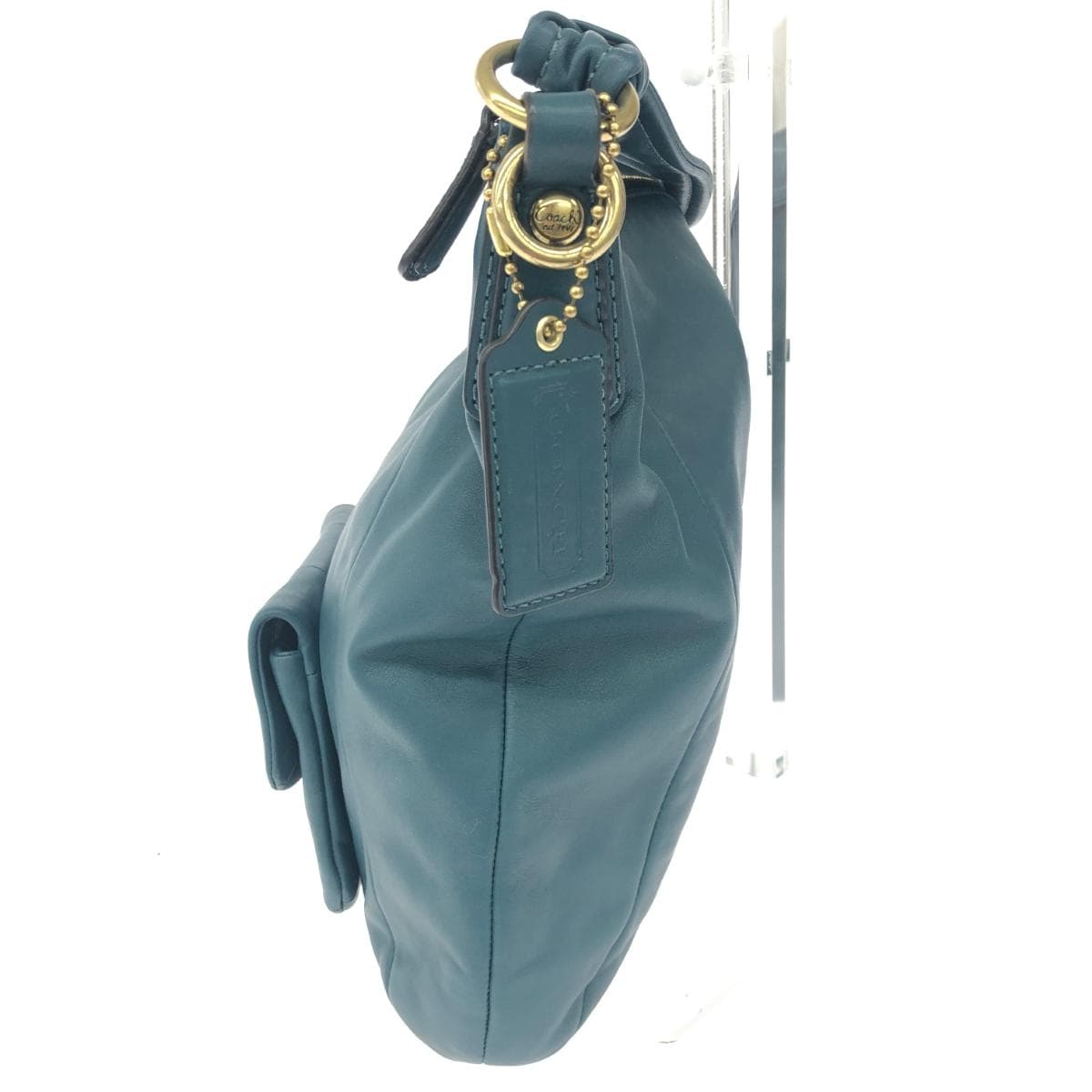 COACH 2WAY Shoulder Bag Leather/Emerald Blue 14783 Blue 3