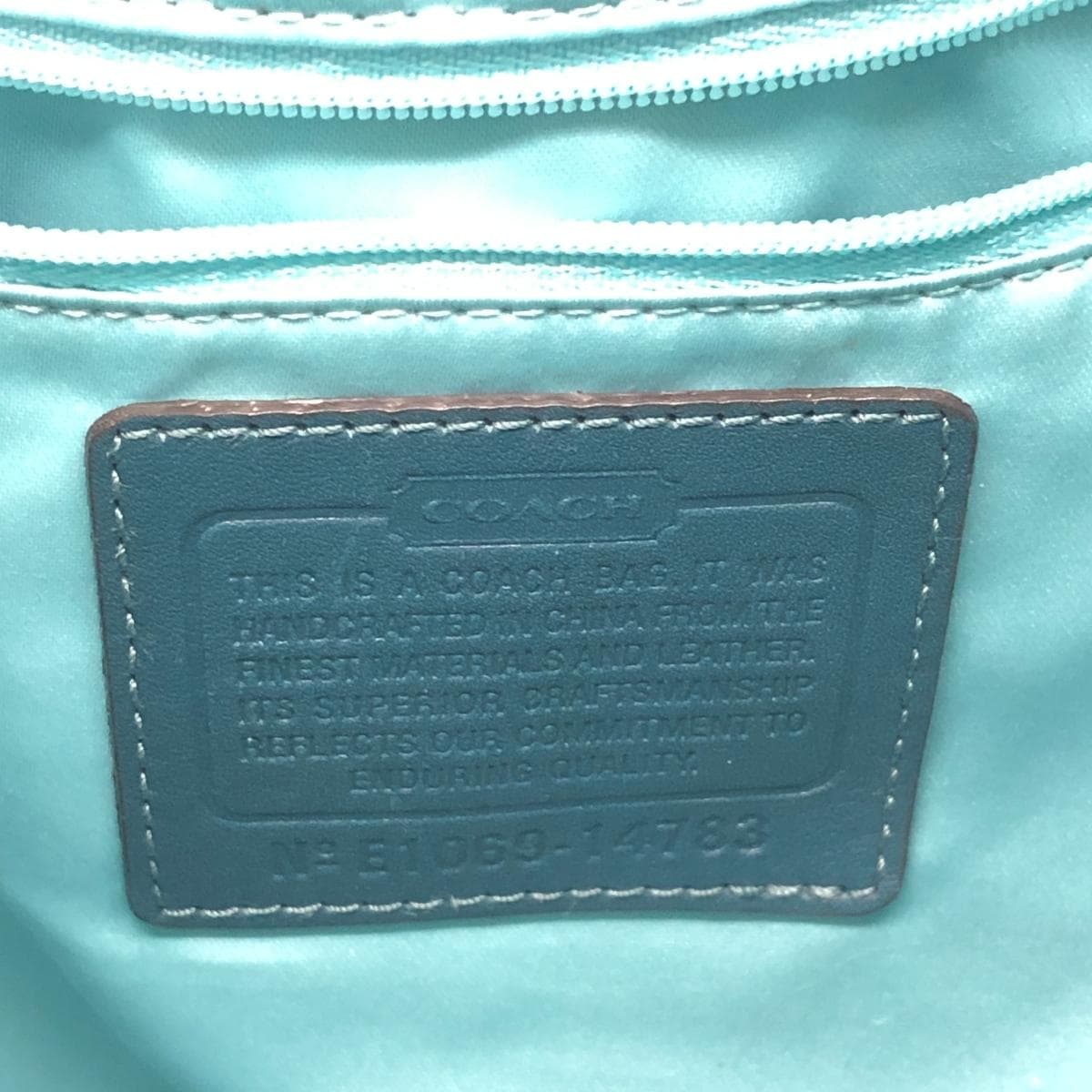 COACH 2WAY Shoulder Bag Leather/Emerald Blue 14783 Blue 6