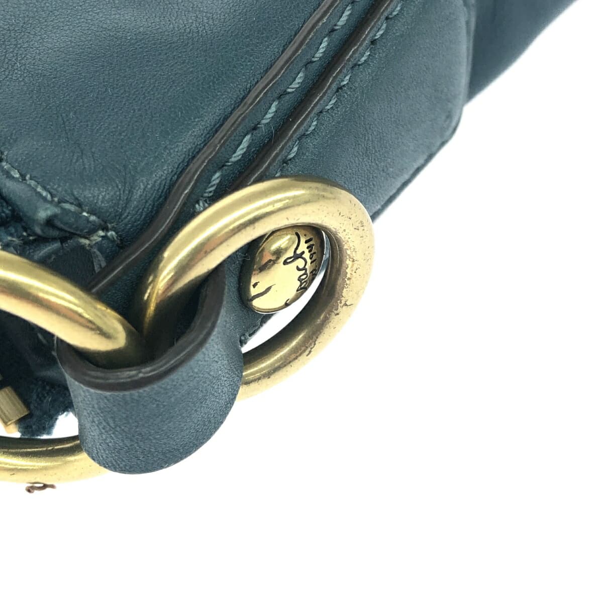 COACH 2WAY Shoulder Bag Leather/Emerald Blue 14783 Blue 9