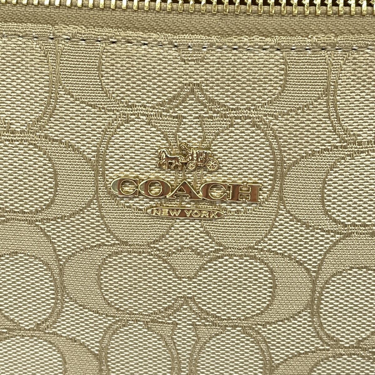 COACH Zip Top Tote Bag Unused Item Signature/Jacquard/Beige F29210 Beige 6