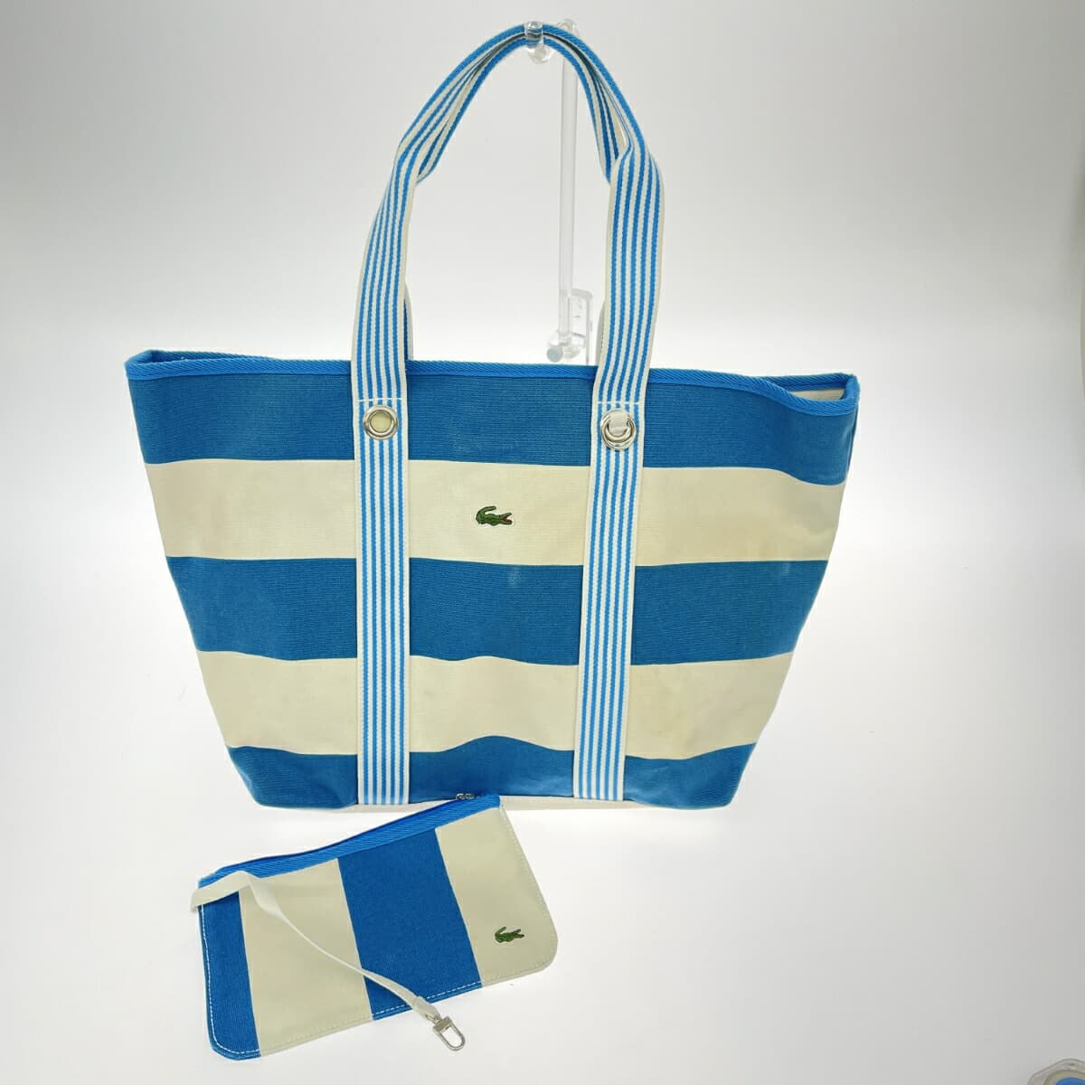 LACOSTE Tote Bag Canvas/Stripe Multicolor Unisex 5
