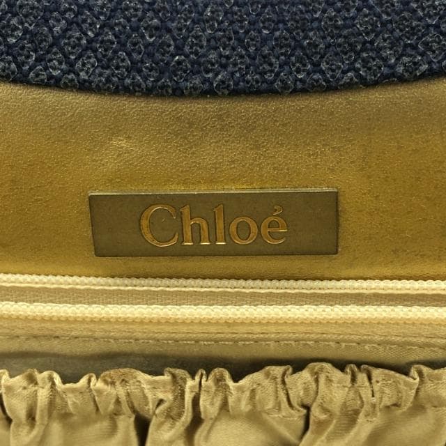Chloe Clutch Handbag Python Embossed / Leather / Navy Navy 5