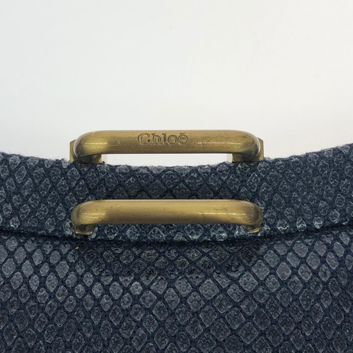 Chloe Clutch Handbag Python Embossed / Leather / Navy Navy 6