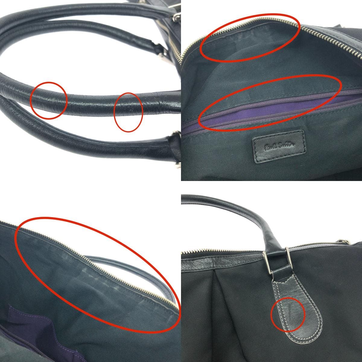 Paul Smith tote bag/business bag nylon × leather black unisex 7