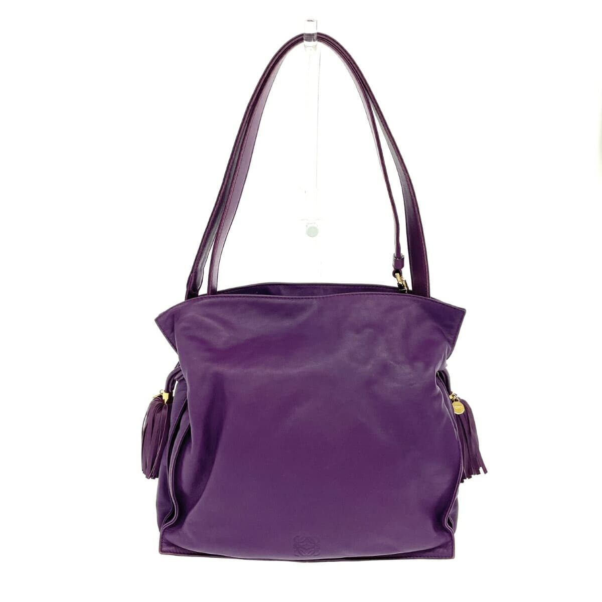 LOEWE Flamenco Leather Fringe Old Model Purple Ladies