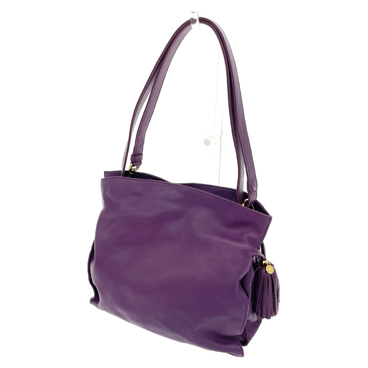 LOEWE Flamenco Leather Fringe Old Model Purple Ladies 3