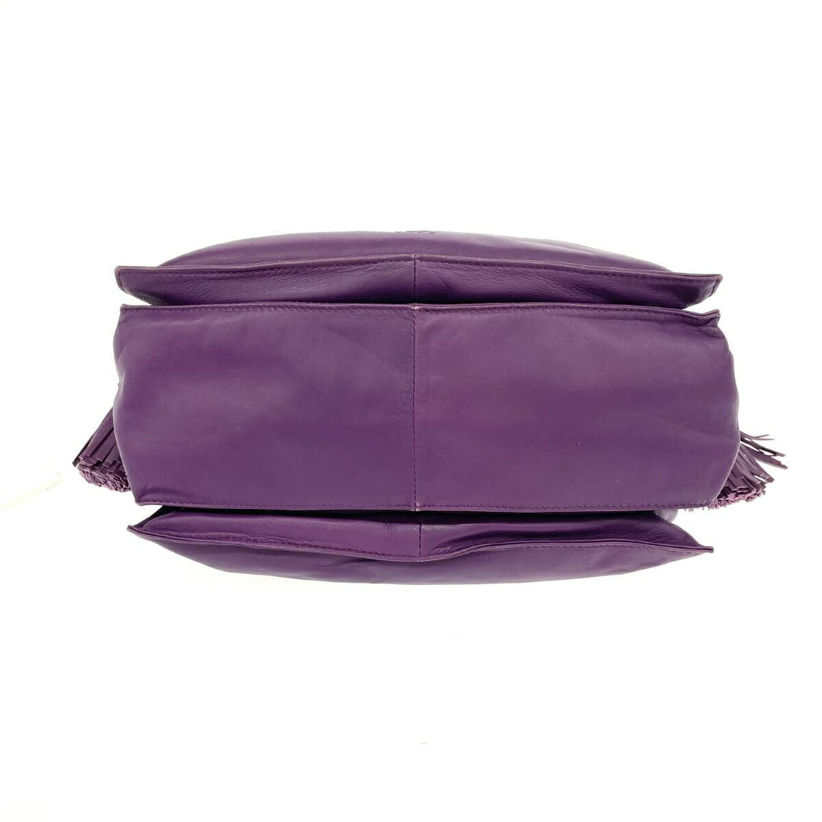 LOEWE Flamenco Leather Fringe Old Model Purple Ladies 5