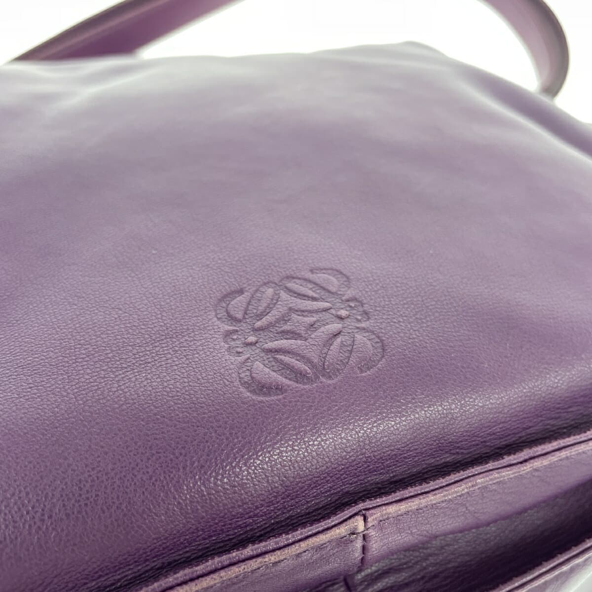 LOEWE Flamenco Leather Fringe Old Model Purple Ladies 8