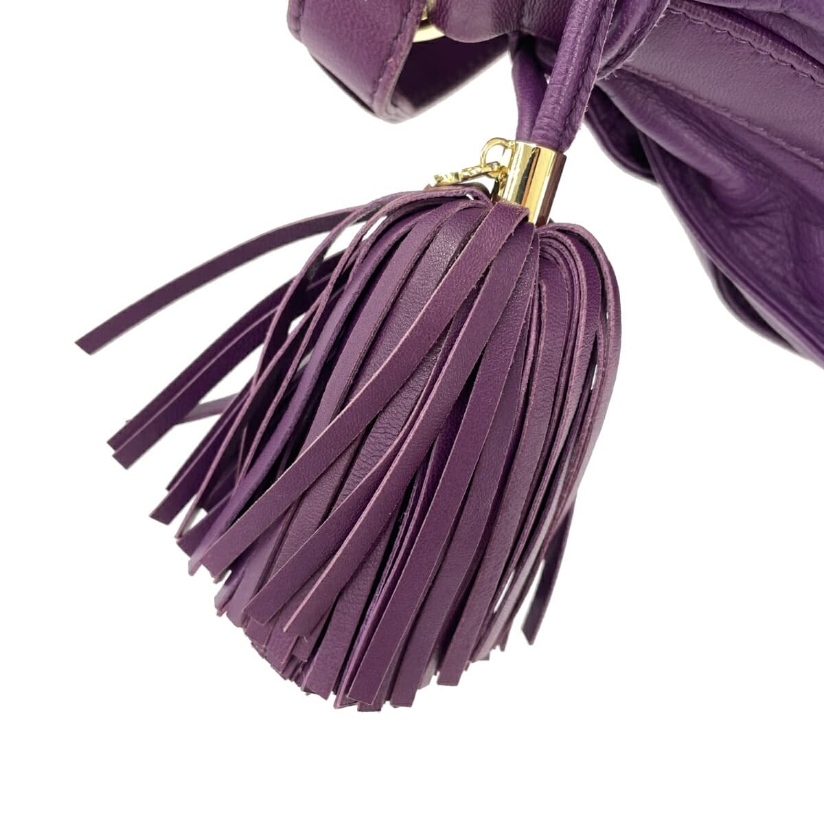 LOEWE Flamenco Leather Fringe Old Model Purple Ladies 9