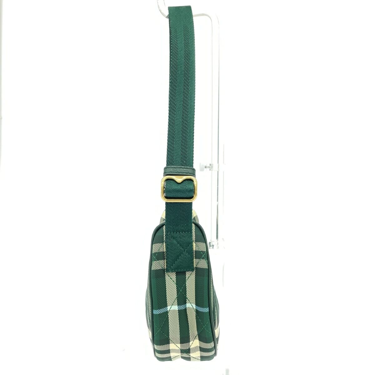 BURBERRY LONDON Shoulder Bag / Horseshoe Crossbody Bag in Excellent Condition Quilted Nylon 81113101 Green 3