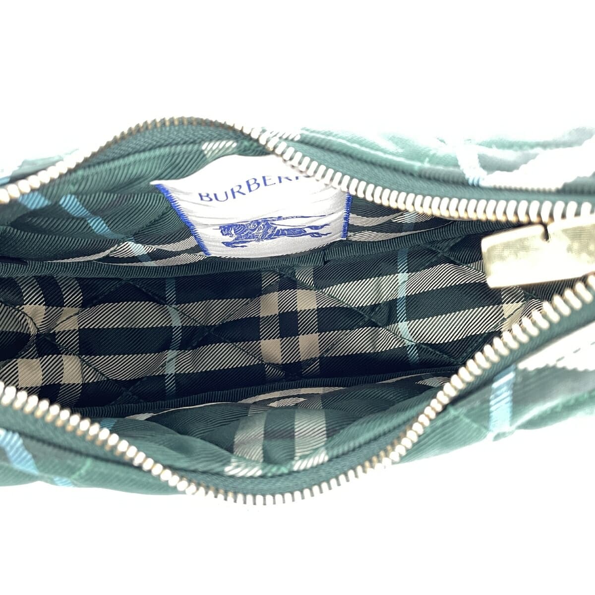 BURBERRY LONDON Shoulder Bag / Horseshoe Crossbody Bag in Excellent Condition Quilted Nylon 81113101 Green 5