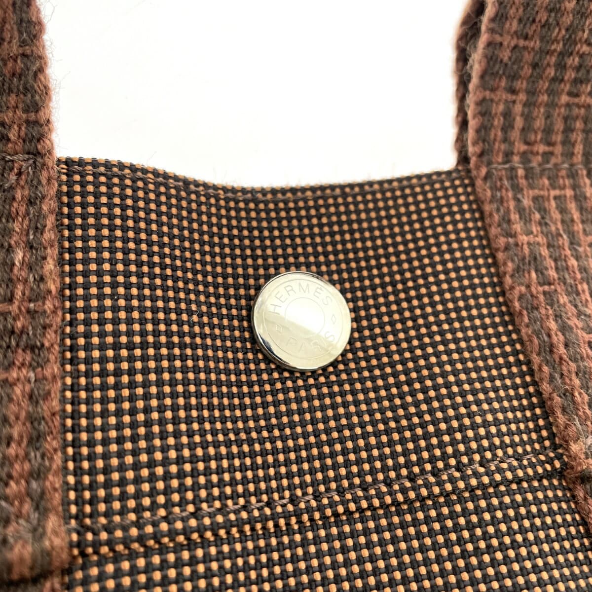 HERMES Hermès Tote Bag PM Aile Line Good Condition Canvas Brown Unisex 5