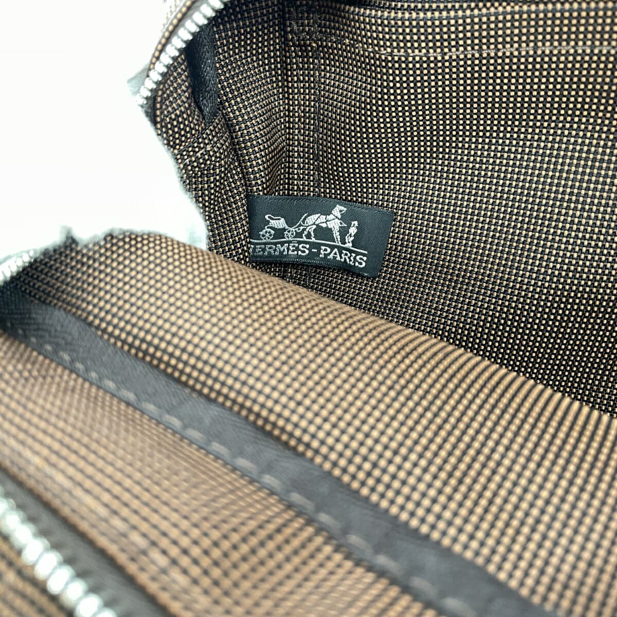 HERMES Hermès Tote Bag PM Aile Line Good Condition Canvas Brown Unisex 7