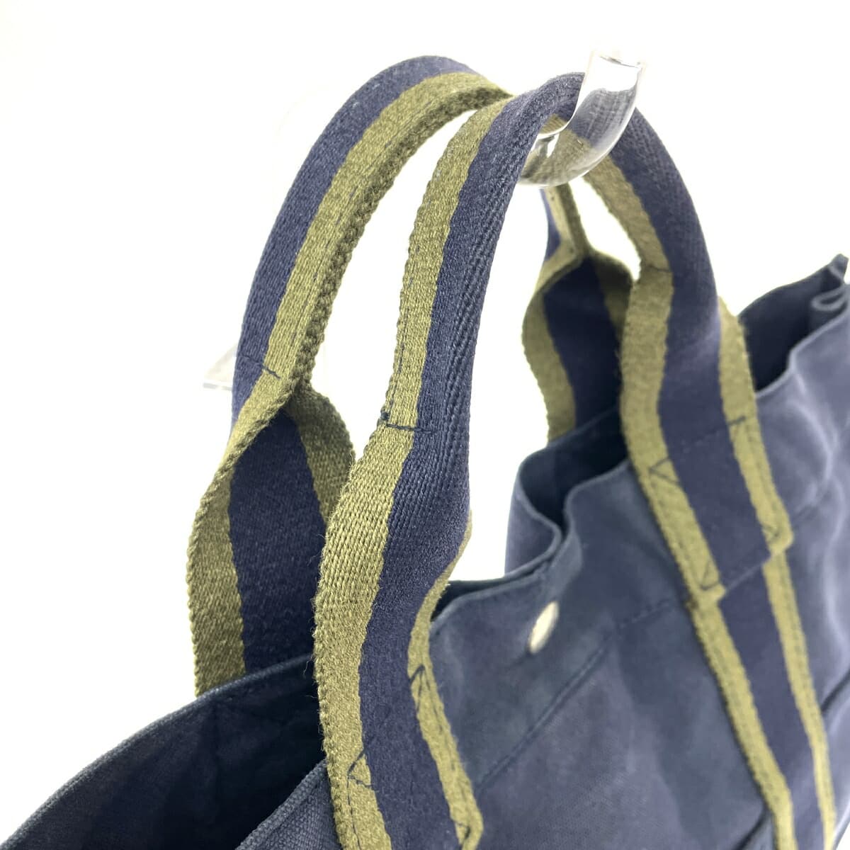 HERMES Hermès Tote Bag MM Foolto Canvas Navy Unisex 4