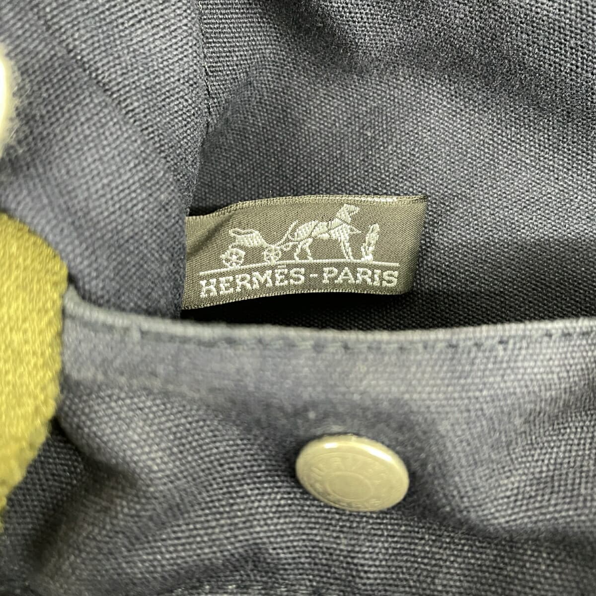 HERMES Hermès Tote Bag MM Foolto Canvas Navy Unisex 7