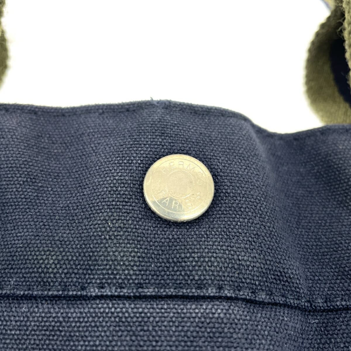 HERMES Hermès Tote Bag MM Foolto Canvas Navy Unisex 8