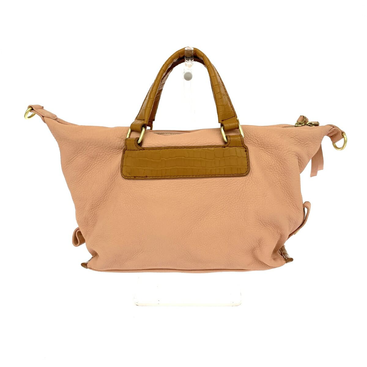 Ancheri 2WAY bag, leather, pink, ladies