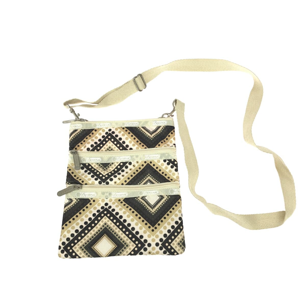 LeSportsac shoulder bag in good condition, nylon, beige, for women