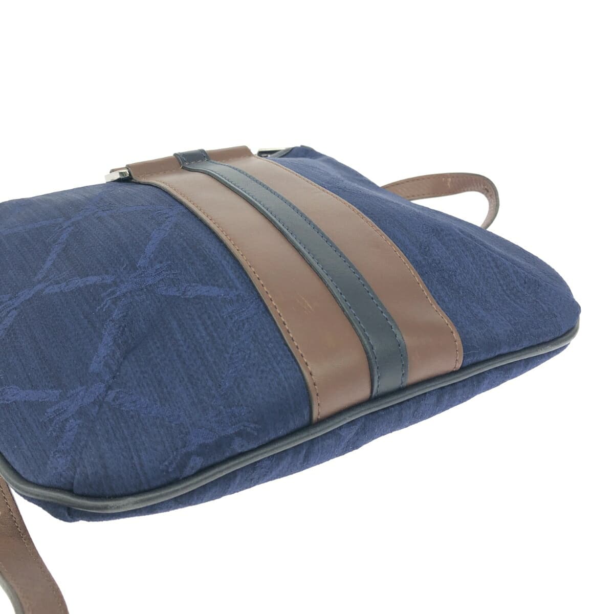 LONGCHAMP Longchamp Shoulder Bag Canvas x Leather / Allover Pattern Navy Ladies 4