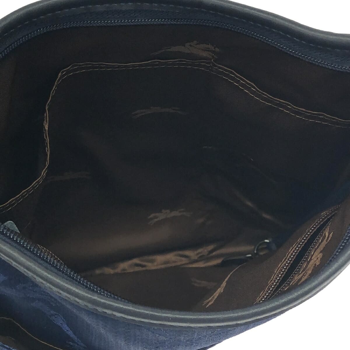 LONGCHAMP Longchamp Shoulder Bag Canvas x Leather / Allover Pattern Navy Ladies 5