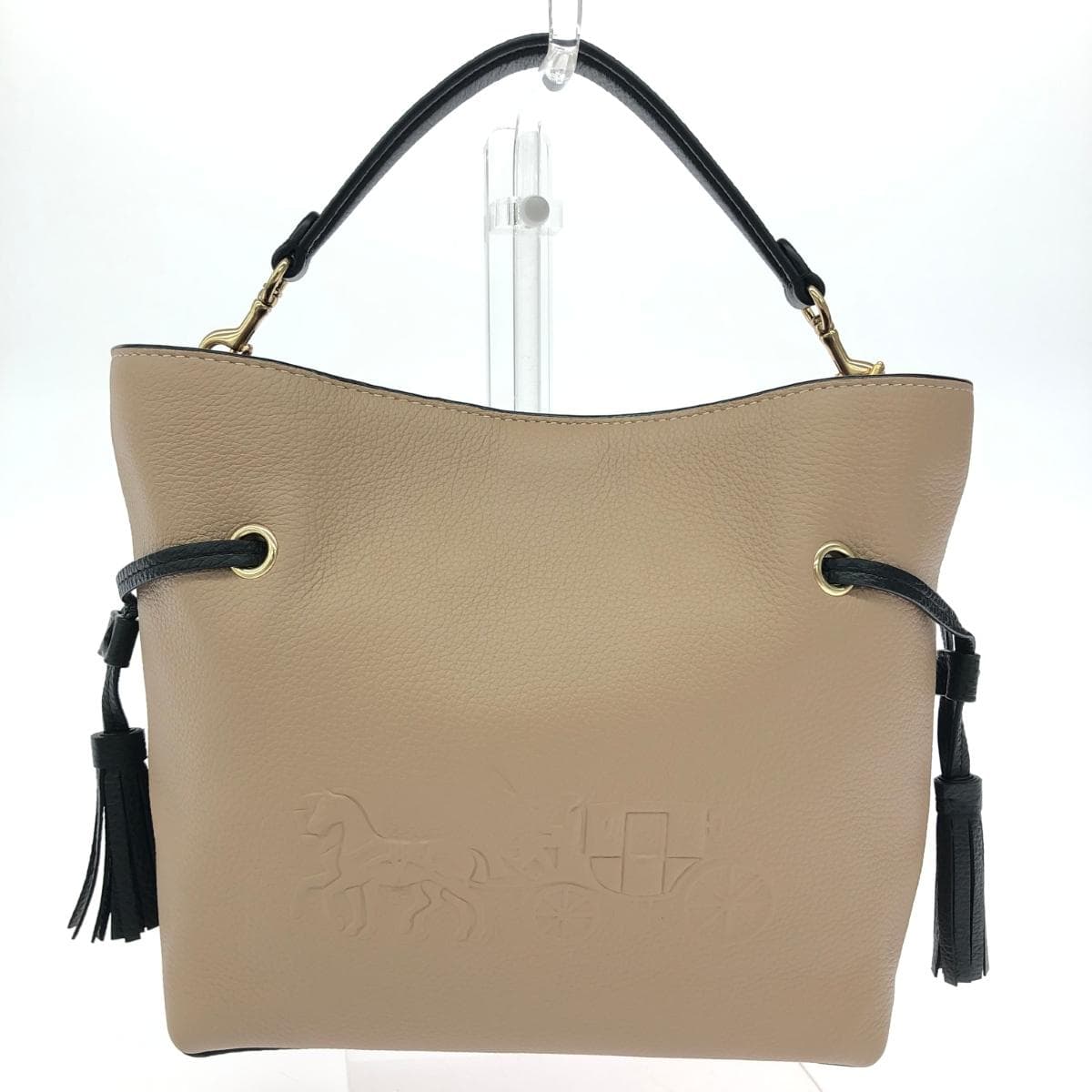 COACH 2WAY Bag / Andy Crossbody Excellent Condition Drawstring Leather CA164 Beige Ladies 2