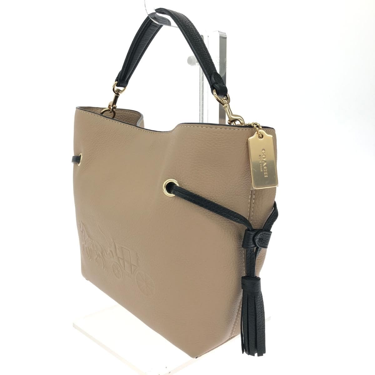 COACH 2WAY Bag / Andy Crossbody Excellent Condition Drawstring Leather CA164 Beige Ladies 4