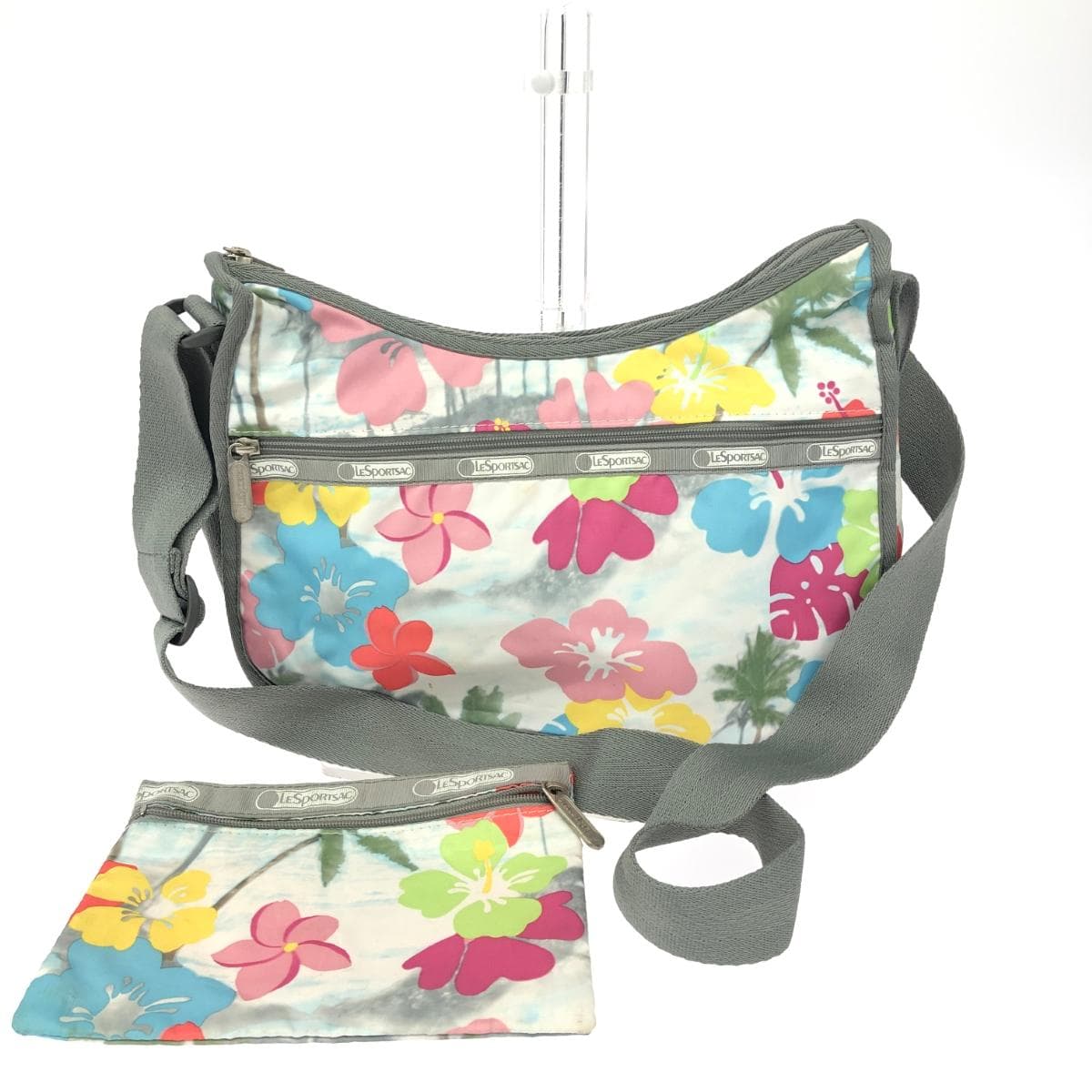 LeSportsac Shoulder Bag Hibiscus Pattern / Nylon White Women's