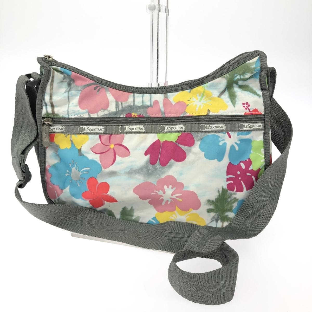 LeSportsac Shoulder Bag Hibiscus Pattern / Nylon White Women's 2