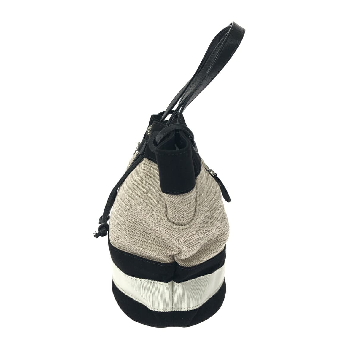 Pierre Cardin tote bag with leather parts in black/white/beige for women 2