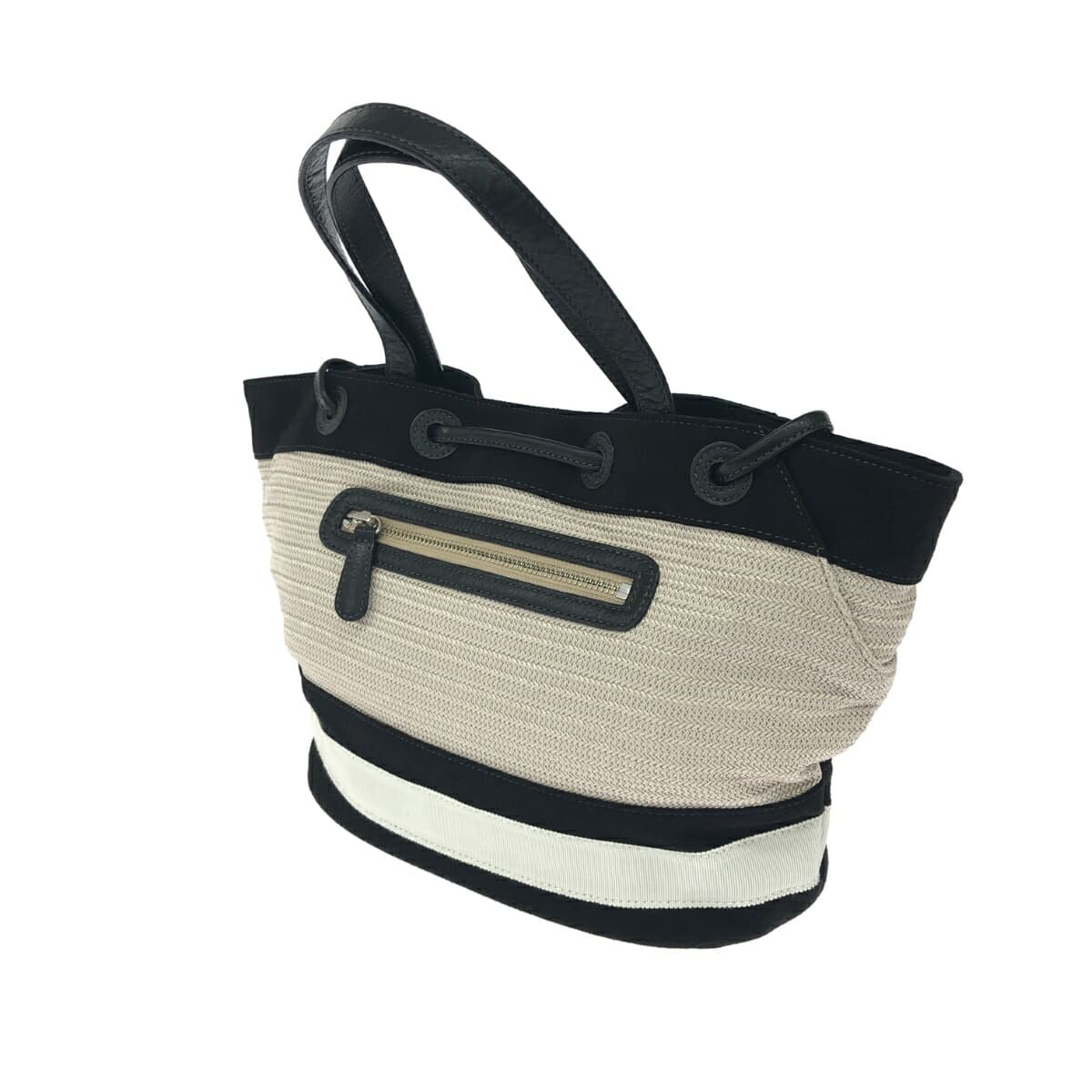 Pierre Cardin tote bag with leather parts in black/white/beige for women 3