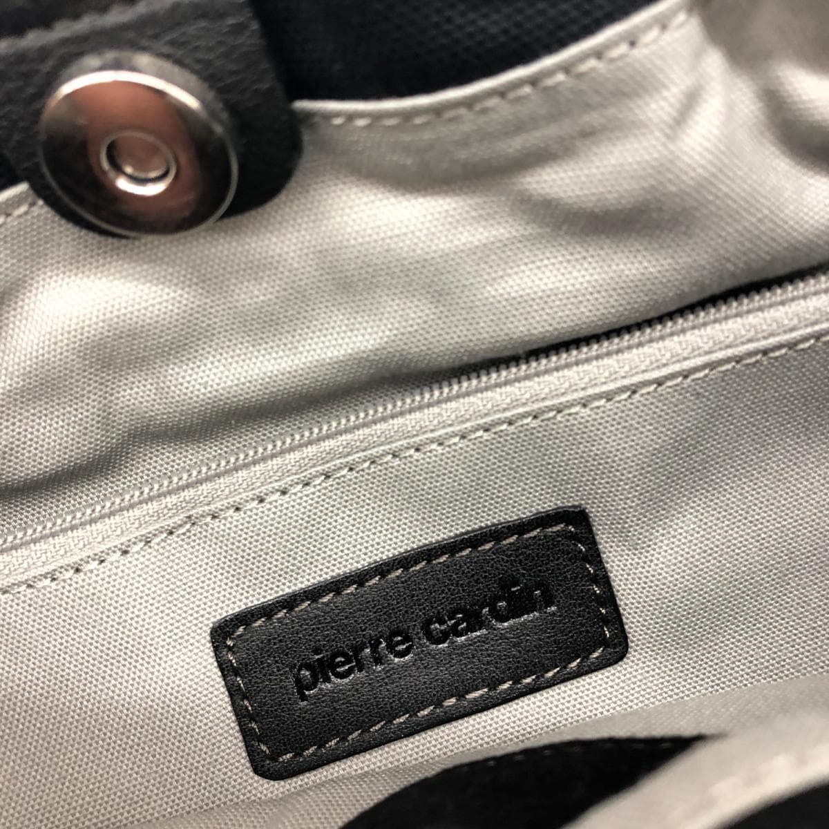 Pierre Cardin tote bag with leather parts in black/white/beige for women 6