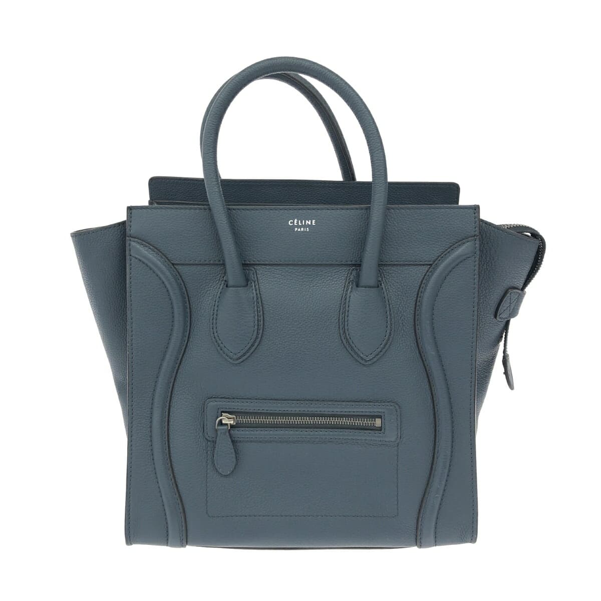 CELINE Luggage Mini Shopper/Handbag Leather Navy for Women