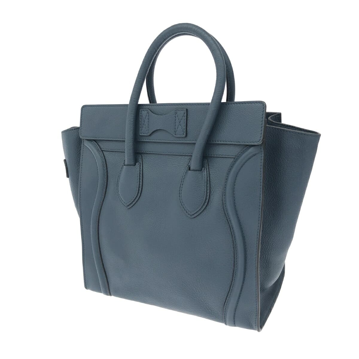 CELINE Luggage Mini Shopper/Handbag Leather Navy for Women 3
