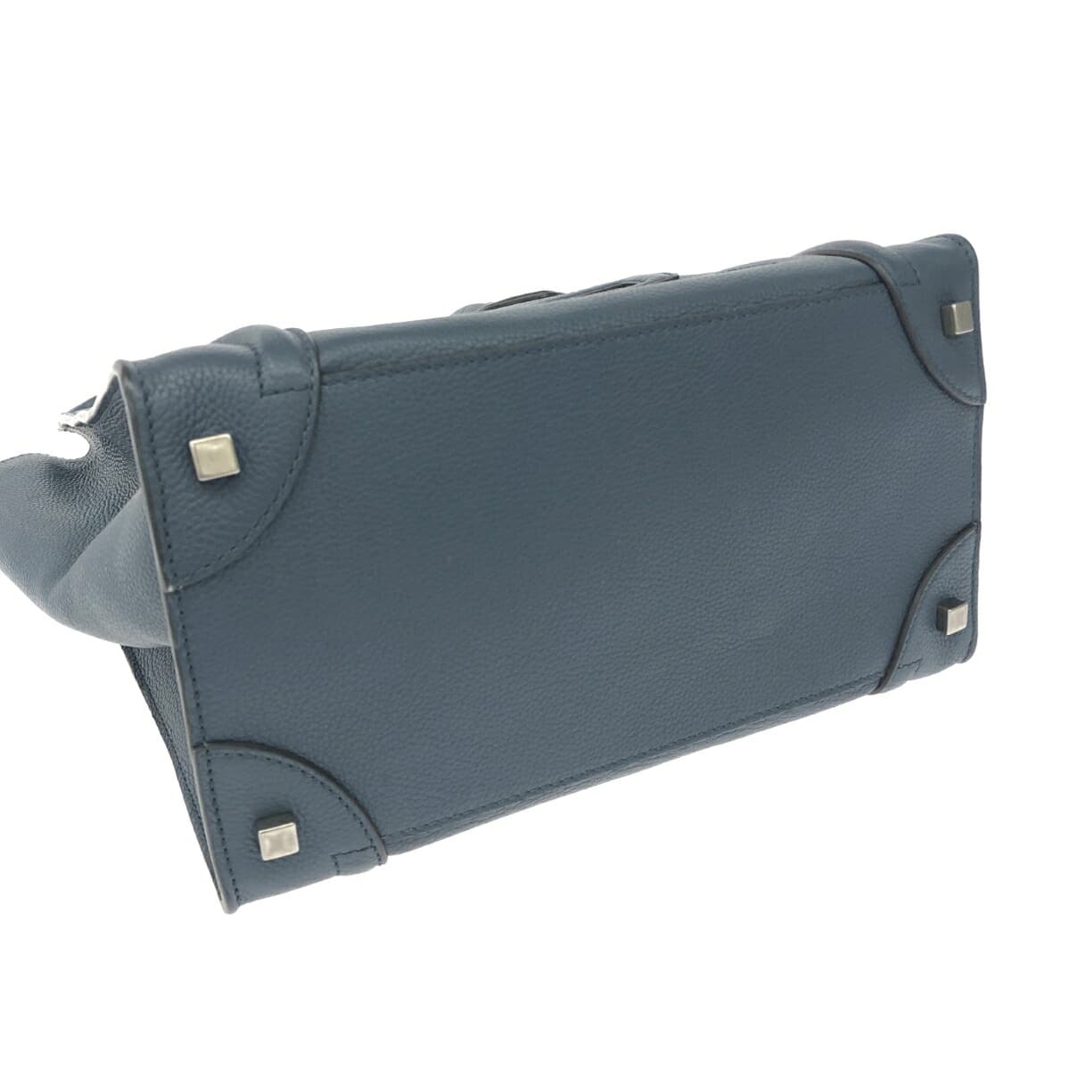 CELINE Luggage Mini Shopper/Handbag Leather Navy for Women 4