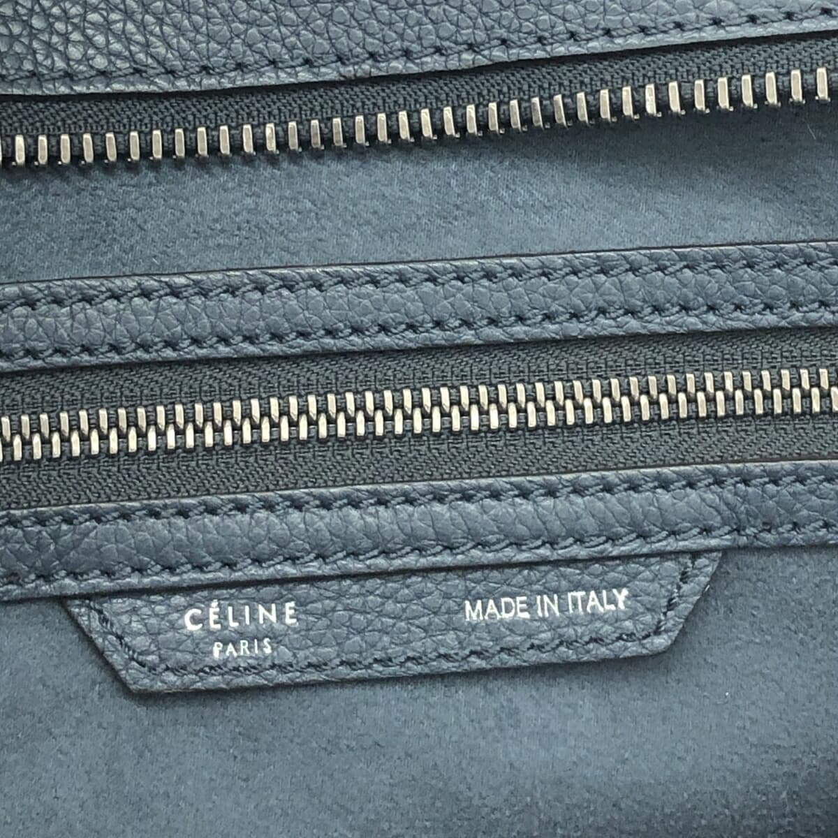 CELINE Luggage Mini Shopper/Handbag Leather Navy for Women 7