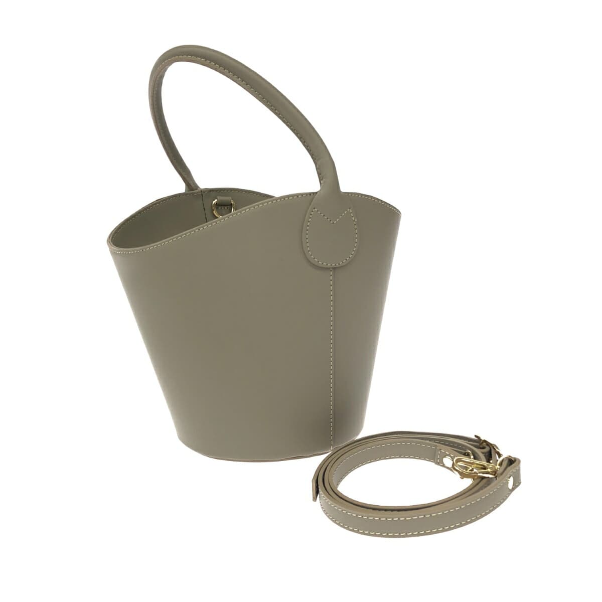 LAURA DIMAGGIO 2WAY Bag Good Condition Leather Greige Women's