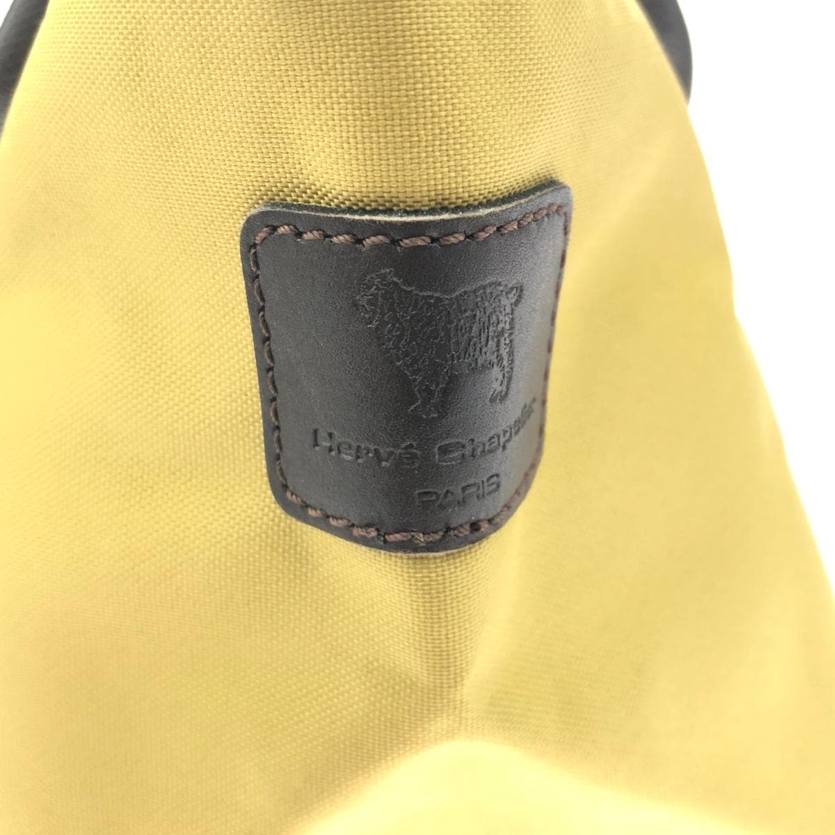 Herve Chapelier Small Boat Tote Bag - Nylon with Leather Handles / Mustard ND Line / Sheep Tag - Women's 5